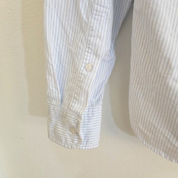 J. Crew Size S Blue and White Stripe Oxford Slim Dress Button Down Shirt Mens - Picture 6 of 7